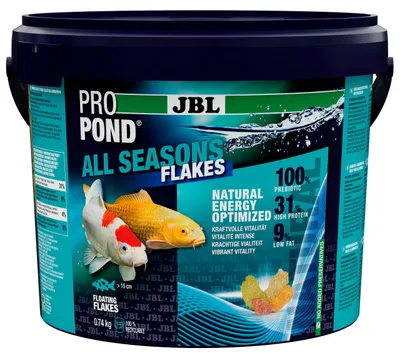Imagen del producto de JBL ProPond All Seasons, alimento en escamas para estanques, contenido: 740 g