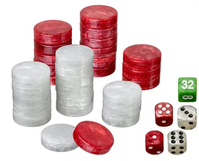 Produktbild von Philos Backgammon-Spielsatz, mittelgroß, 28 mm, rot/weiß