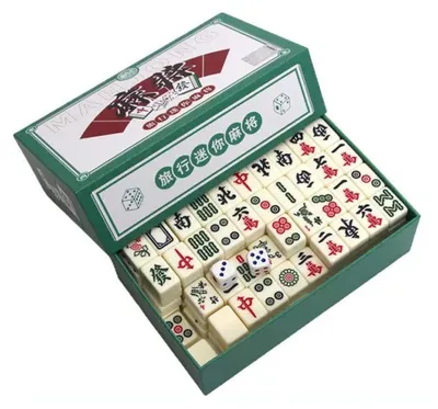 Productafbeelding van Solidchoice - Mini Mahjong Spel met 144 Stenen voor Gezelligheid