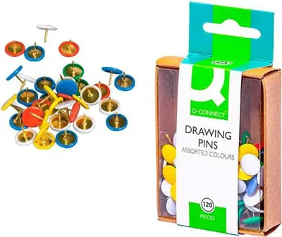 Immagine prodotto di Q-Connect® KF02020 Puntine - plastificate, colori assortiti, 120 pezzi