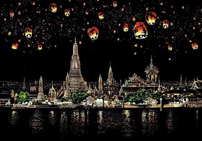 Immagine prodotto di Chengmail Magic scratch card "Città delle Lanterne", 40 x 28 cm