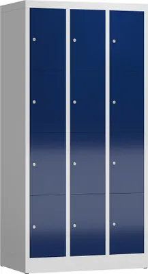 Produktbild von Spind Schließfachschrank 12 Fächer Wertfachschrank 1800 x 870 x 500 mm, lichtgrau/enzianblau X-520431