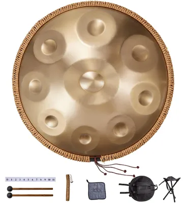 Produktbild von VEVOR Handpan Trommel 55,9 cm 9 Noten D-Moll Stahl Handtrommel mit Schlägeln für Erwachsene, 440Hz, 9 Noten