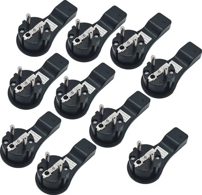 Produktbild von 10x ARLI Schutzkontakt Winkelstecker schwarz – extra flach mit Bügel