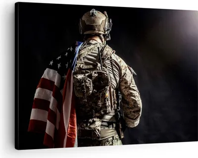 Produktbild von Bild auf Leinwand - Leinwandbild - Soldat Armee - 70x50cm - Wand Bild - Wanddeko - Wandbilder - Leinwanddruck - Bilder - Kunstdruck - Wanddekoration - Leinwand bilder - Wandkunst - AA70x50-4064