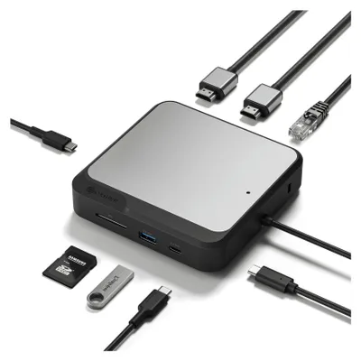 Produktbild von ALOGIC DUCH2, Kabelgebunden, USB 3.2 Gen 2 (3.1 Gen 2) Type-C, 100 W, 10,100,1000 Mbit/s, Schwarz, Grau, SD