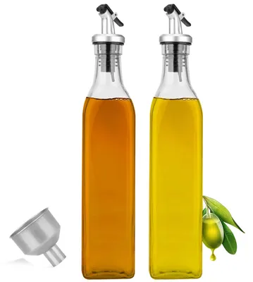 Öl-Dispenser 2x500 ml aus Glas und Edelstahl