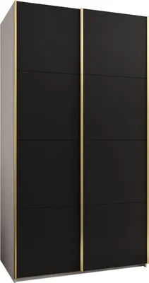 Produktbild von MEBLE KRYSPOL LUX 1 Kleiderschrank - 245,5x130x64cm - Weiß, Schwarz, Gold