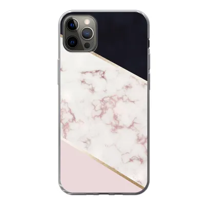Produktbild von MuchoWow® Handyhülle Schutzhülle Hülle für iPhone 12 Pro Max Marmor - Roségold - Luxus Silikon Softcase Handy Hülle - Hartschale