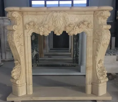 Obrázok produktu pre Casa Padrino Luxusný barokový mramorový krbový obstavec krémový 130 x v. 120 cm