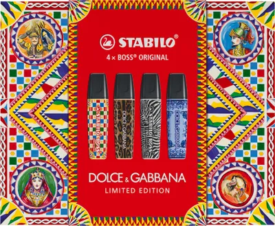 Zdjęcie produktu dla STABILO - Rozświetlacz - BOSS ORIGINAL x DOLCE&GABBANA - 4-pak premium - edycja limitowana
