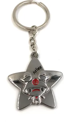 Produktbild von Onwomania Schlüsselanhänger Sternzeichen Tierkreiszeichen Aries Widder Metall Anhänger Charm