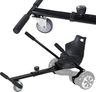 Produktbild von ROBWAY Hoverboard-Sitz | Hoverkart Sitzscooter - Hoverboard Kart Aufsatz - Go-Kart - Roller - Passend für Robway W1, W2, W3, - 6,5 - 10 Zoll - Schwarz