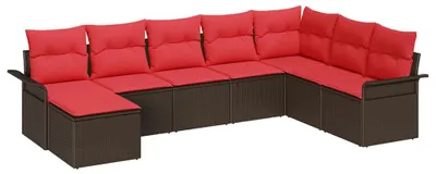 Produktbild von vidaXL Gartensofa-set 8 stk. Braun Poly-Rattan