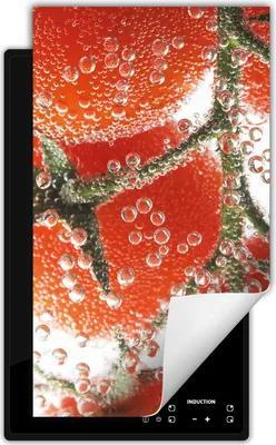 Produktbild von DarHaus Herdabdeckplatte 1 teilig 30x52 cm Anti Rutsch Matte Aufrollbar, wasser - Tomaten