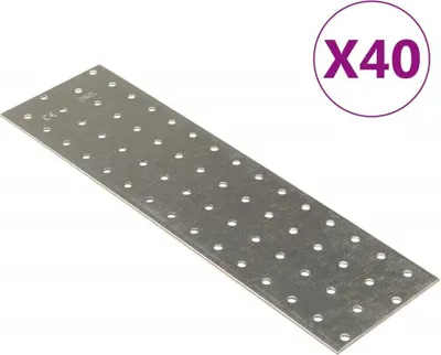 Produktbild von HOMMIE Lochplatten 20 Stk. 2 mm 300x80 mm Verzinkter Stahl NEU765801 - Garten & Heimwerken