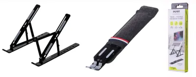 Produktbild von Port Designs PORT Connect 901107, Laptop-Ständer, Schwarz, Aluminium, Silikon, 25,4 cm (10"), 39,6 cm (15.6"), 14 - 150 mm