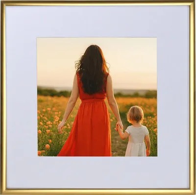 Produktbild von New Lifestyle Kunststoff Bilderrahmen mit Passepartout & Kunststoffglas Collage Wanddeko Poster Hoch- & Querformat - Farbe: Gold | Format: 30x30