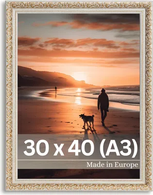 Produktbild von Bilderrahmen "Rubens" - Farbe: Beige Gold - Größe: 30 x 40 cm