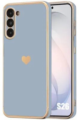 Image de Coque pour Samsung Galaxy S26, Protection Silicone Souple Slim Antichoc avec Motif Cœur - Bleu