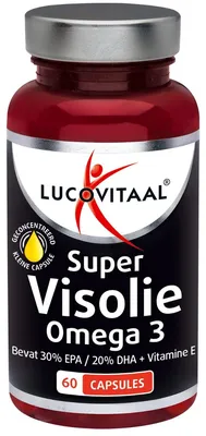 Productafbeelding van Lucovitaal Super Omega 3 Visolie 2000 mg met EPA & DHA, 60 Capsules, Voedingssupplement voor Volwassenen, Voor Hart en Hersenfunctie