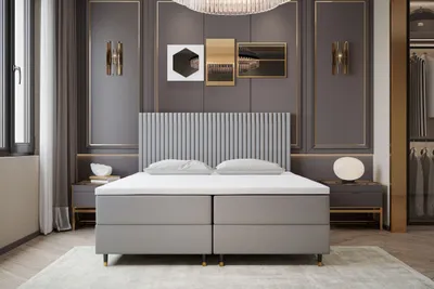 Produktbild von TRADA Boxspringbett 160 x 200 Estepona mit Bettkasten und Pocket-Matratze Grau