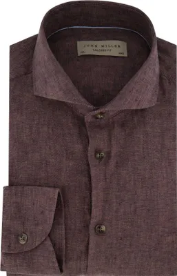 Produktbild von John Miller Hemd Tailored Fit braunes Leinen