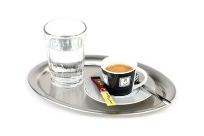 Immagine prodotto di APS 30112 APS Serviertablett KAFFEEHAUS, oval, Edelstahl matt