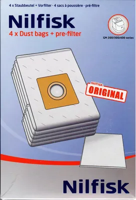 Produktbild von Nilfisk 4 Vlies Staubsaugerbeutel + 1 Filter für GM 200 / 300 / 400 Serie - Nr.: 81846000