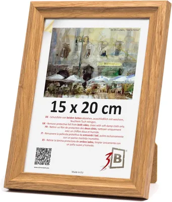 Produktbild von Bilderrahmen 15 x 20 cm, Eichenholz, mit Acrylglas, für Porträtfotos