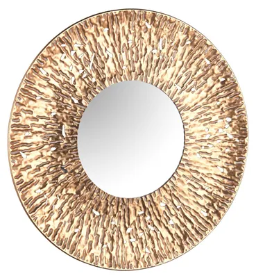 Produktbild von RUNA runder Wandspiegel im modernen Design, mit elegantem goldenem Metallrahmen