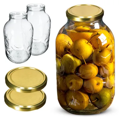 Produktbild von KADAX Alen-Glas 5000 ml 100 mm + Golddeckel 2 Stk