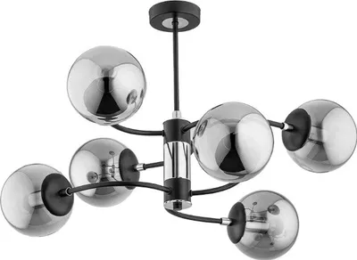Productafbeelding van Moderne, decoratieve plafondlamp met 6 lichtpunten, model DEMA, 6xE14, 10W, ALF28406, merk Alfa