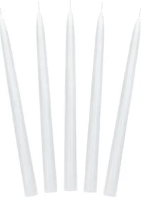 Zdjęcie produktu dla Świece stożkowe białe, 24 cm, 10 szt.