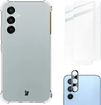 Produktbild von Hülle + 2x Glas + Linse Bizon Case Clear Pack für Galaxy A54 5G, transparent