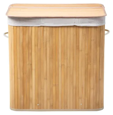 Image de CALICOSY - Panier à linge 150L en bambou 3 compartiments H60 cm - YSA