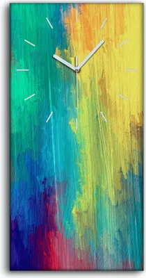 Produktbild von Küchenuhr Bürouhr Leinwand Uhr 30x60 Foto Wandbild Abstrakte Kunst Malerei - weiße Hände
