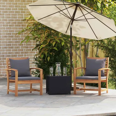 Immagine prodotto di Sedia con cuscini vidaXL, 2 pezzi, marrone e grigio scuro, 65 x 60 x 76,5 cm