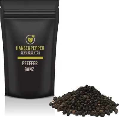 Produktbild von 500g Pfeffer Schwarz ganz in  optimal für Mühle- Plus Serie