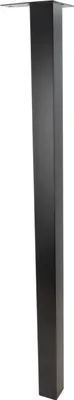 A single black furniture leg against a white background.