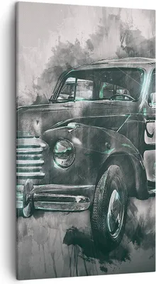 Produktbild von Bild auf Leinwand - Leinwandbild - Auto Retro - 45x80cm - Wand Bild - Wanddeko - Wandbilder - Leinwanddruck - Bilder - Kunstdruck - Wanddekoration - Leinwand bilder - Wandkunst - PA45x80-3834