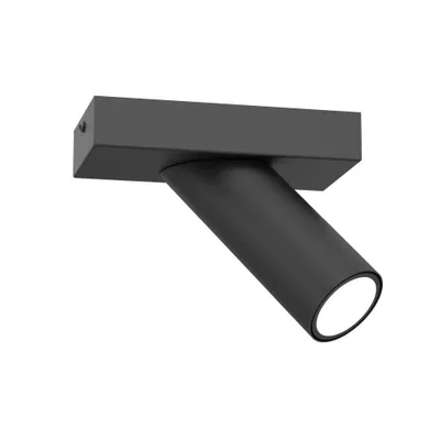Image de Spot Tublon noir mat 1xGU10x8W en métal, dimensions : 14x16x8 cm, IP20, Luminex