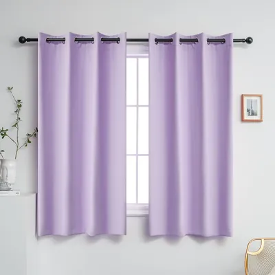 Image de Rideaux occultants violets, 2 panneaux, 114,3 x 114 cm, avec œillets, pour chambre d'enfant