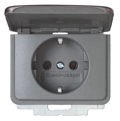 Produktbild von Busch-Jaeger 4011395218402, Typ F, 2P+E, Grau, 250 V, 16 A