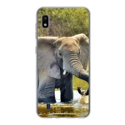 Produktbild von MuchoWow® Handyhülle Schutzhülle Hülle für Samsung Galaxy A10 Elefant - Wasser - Tiere - Natur Silikon Softcase Handy Hülle - Schutzhülle