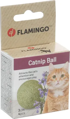 Productafbeelding van Flamingo speelgoed, kattenkruidballen, groen, 3 cm, 4 stuks