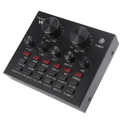 Obrázok produktu pre Zvuková karta mikrofónu,Príslušenstvo mikrofónu,Multifunkčná živá zvuková karta,Inteligentná hlasitosť,Nastaviteľná zvuková karta