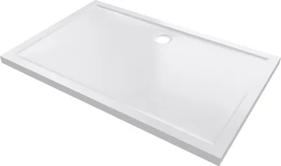 Image de Receveur De Douche A Poser Extra-Plat En Acrylique Blanc Rectangle - 140X90Cm - Bac De Douche