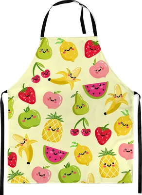 Produktbild von Kochschürze Für Kinder, Jungen und Mädchen, Schürze mit Klettverschluss, Obst [099]