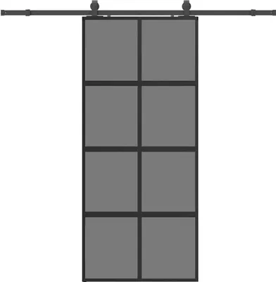 Obrázek produktu pro vidaXL Posuvné dveře s kováním černé 90x205 cm tvrzené sklo